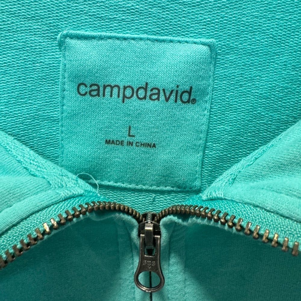 NWOT Camp, David Miller brewing Company, Teal, 3/4 zip pull over - Picture 10 of 10